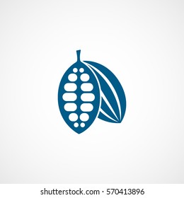 Cocoa Beans Blue Flat Icon On White Background