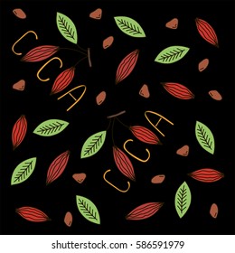 Cocoa beans branch pattern