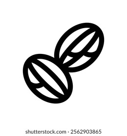 Cocoa beans. Editable stroke vector icon.