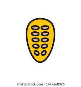Cocoa beans flat color icon.