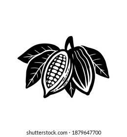 Cocoa beans icon. Isolated on a white background.