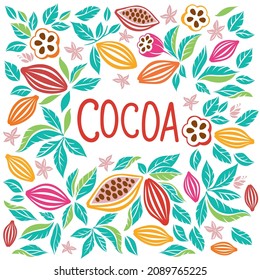 Cocoa beans illustration. Chocolate cocoa beans. Vector illustration