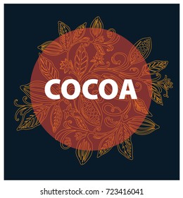 Cocoa beans illustration. Chocolate cocoa beans. Vector illustration