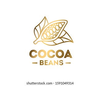 Cocoa Beans Premium Flat Logo Icon On White Background.