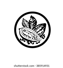 Cocoa beans / vector logo. Business icon for the company. Cocoa icons badges logos and labels for any use. Vector illustration.