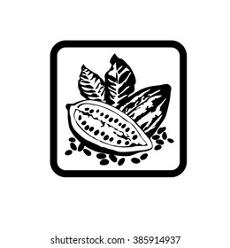 Cocoa beans / vector logo. Business icon for the company. Cocoa icons badges logos and labels for any use. Vector illustration.