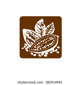 Cocoa beans / vector logo. Business icon for the company. Cocoa icons badges logos and labels for any use. Vector illustration.