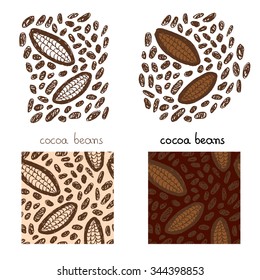 cocoa beens - cartoon - seamless