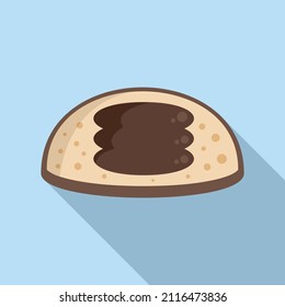 Cocoa bonbon icon flat vector. Cream paste. Food bar