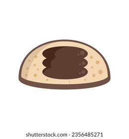 Cocoa bonbon icon flat vector. Cream paste. Food bar isolated