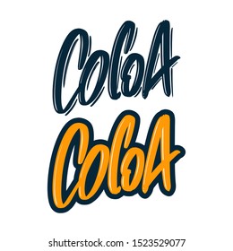 Cocoa brush lettering text. Vector illustration logo for print and advertising