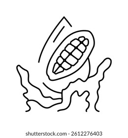 cocoa butter liquid yellow line icon vector. cocoa butter liquid yellow sign. isolated contour symbol black illustration
