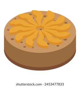 Cocoa cake icon isometric vector. Food baked dessert. Cooking tropical fruit