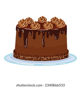 Cocoa chocolate cake icon cartoon vector. Party food. Happy birthday