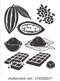 A cocoa / chocolate icon collection.