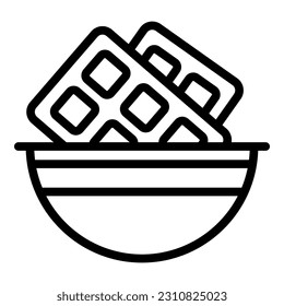 Cocoa chocolate icon outline vector. Candy food. Dessert cake