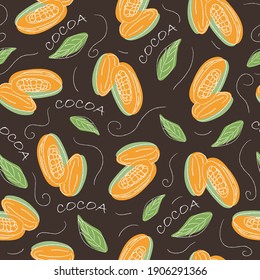 Cocoa or chocolate pattern Hand drawn