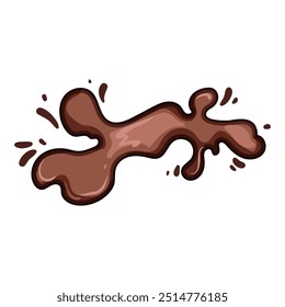 Caricatura de chapoteo del chocolate del cacao. indulgencia dulce, golosina gourmet, signo cremoso rico del chapoteo del chocolate del cacao. símbolo aislado Ilustración vectorial