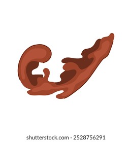 Caricatura de chapoteo del chocolate del cacao. indulgencia dulce, golosina gourmet, signo cremoso rico del chapoteo del chocolate del cacao. símbolo aislado Ilustración vectorial