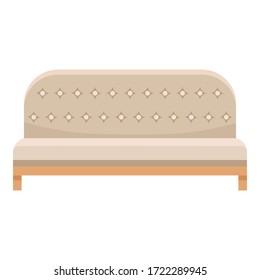 Cocoa color leather sofa icon. Cartoon of cocoa color leather sofa vector icon for web design isolated on white background
