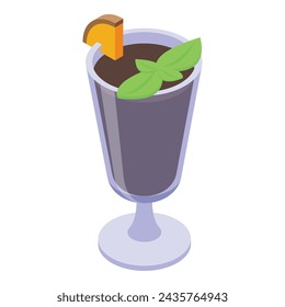 Cocoa cream cocktail icon isometric vector. Martini summer. Alcohol hand