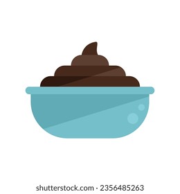 Cocoa cream pot icon flat vector. Paste jar. Milk food isolated