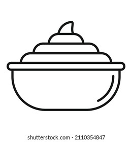 Cocoa cream pot icon outline vector. Paste jar. Milk food