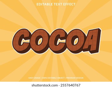 cocoa editable text effect template use for logotype title and headline sticker