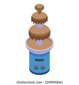 Cocoa fountain icon isometric vector. Chocolate fondue. Food waterfall