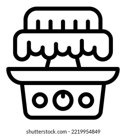 Cocoa fountain icon outline vector. Chocolate fondue. Machine food