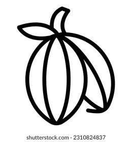 Cocoa fruit icon outline vector. Chocolate candy. Cake bakery