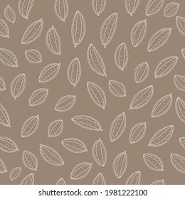 cocoa fruit vector seamless pattern