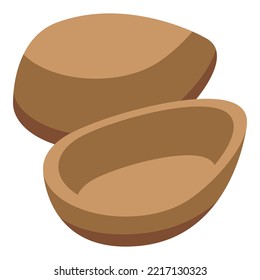 Cocoa gift egg icon isometric vector. Chocolate candy. Kinder half