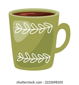 cocoa green mug with branches