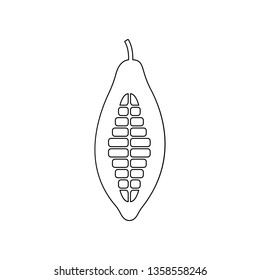 cocoa icon. Element of nuts for mobile concept and web apps icon. Outline, thin line icon for website design and development, app development
