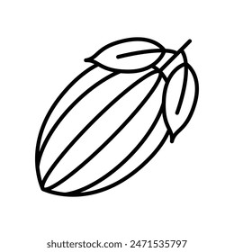 Cocoa icon with cocoa leaf