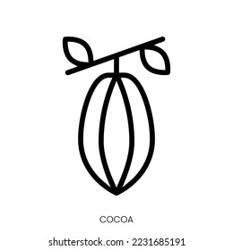 cocoa icon. Line Art Style Design Isolated On White Background