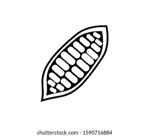 cocoa icon vector isolated, cocoa vector fruit illustration.