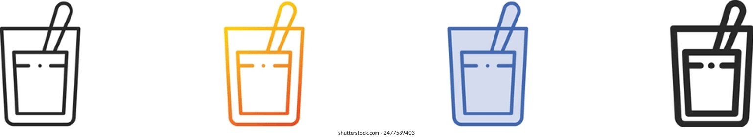 cocoa icon.Thin Linear, Gradient, Blue Stroke and bold Style Design Isolated On White Background