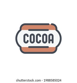 Cocoa label color line icon. Chocolate product vector outline colorful sign.