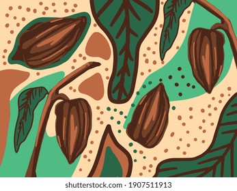 Cocoa label pattern for packaging vector illustration