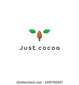 cocoa and leaf looks like animal face idea logo design vector icon illustration inspiration