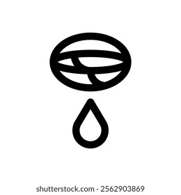 Cocoa liquor. Editable stroke vector icon.
