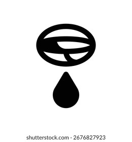 Cocoa liquor. Outlined stroke vector icon with black-filled details.