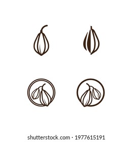 Cocoa Logo, Choco And  Chocolate Logo And Cocoa Icon And Vector Design Nut And Beans Delicious