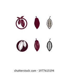 cocoa logo, choco and  chocolate logo and cocoa icon and vector design nut and beans delicious