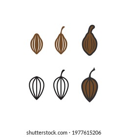 cocoa logo, choco and  chocolate logo and cocoa icon and vector design nut and beans delicious