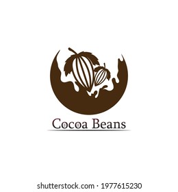 cocoa logo, choco and  chocolate logo and cocoa icon and vector design nut and beans delicious