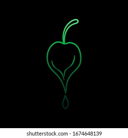 Cocoa logo with a drop line nolan icon. Simple thin line, outline vector of chocolate icons for ui and ux, website or mobile application