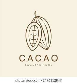 cocoa logo,cocoa bean,cocoa tree,cocoa branches and leaves,chocolate mix on white background,vintage,modern,simple,minimalist icon